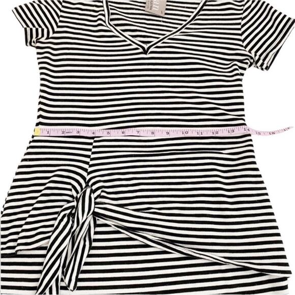 Anthropologie Dolan Left Coast Black & White Stripe Malta Tie Waist Dress,Size S - Picture 8 of 15
